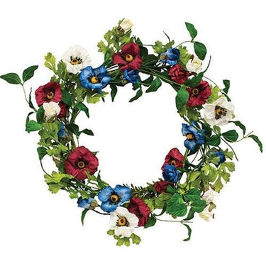 Americana Rose & Poppy Wreath - The Fox Decor